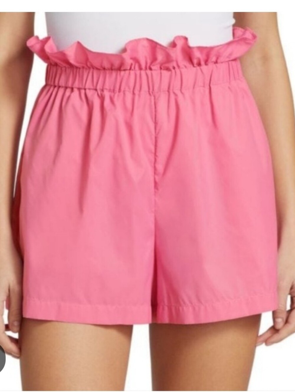 STAUD Pink Caterina Paperbag High Waisted Shorts Size M Wild Orchid Pull On
